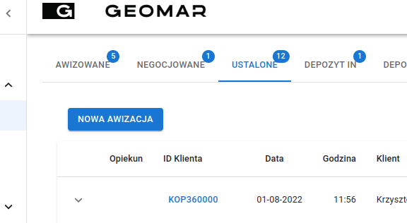 Nowa awizacja button