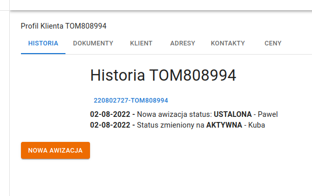 Nowa awizacja button