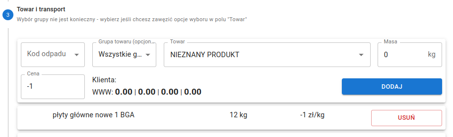 Nowa awizacja button